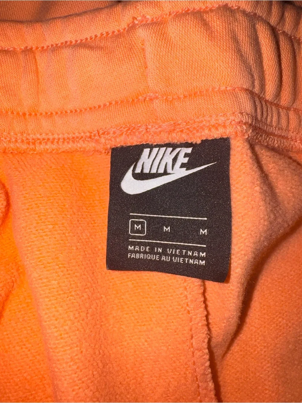 Men’s Nike Fleece Jogger Pants Size Medium Peach with White Swoosh